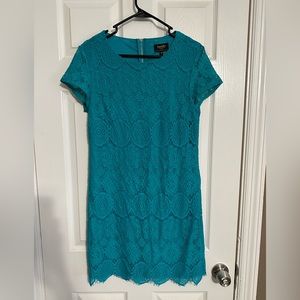 Laundry by Shelli Segal size 10 petite turquoise shift dress